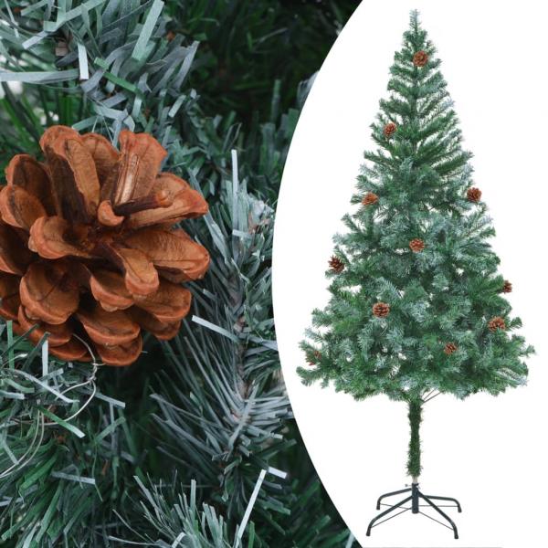 Künstlicher Weihnachtsbaum mit Beleuchtung Kugeln Zapfen 180 cm