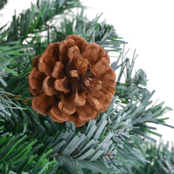 Künstlicher Weihnachtsbaum mit Beleuchtung Kugeln Zapfen 180 cm