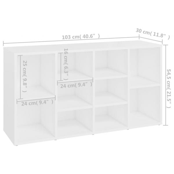 Schuhbank Weiß 103x30x54,5 cm Holzwerkstoff