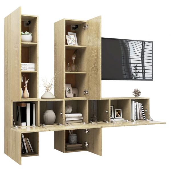 7-tlg. TV-Schrank-Set Sonoma-Eiche Holzwerkstoff