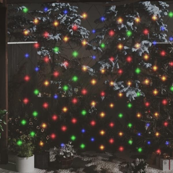 ARDEBO.de - Weihnachts-Lichternetz 4x4 m 544 LED Bunt Indoor Outdoor