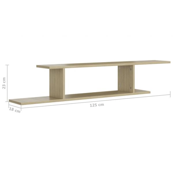 TV-Wandregal Sonoma-Eiche 125x18x23 cm Holzwerkstoff