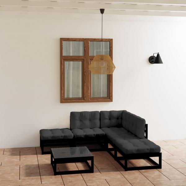 ARDEBO.de - 6-tlg. Garten-Lounge-Set mit Kissen Kiefer Massivholz