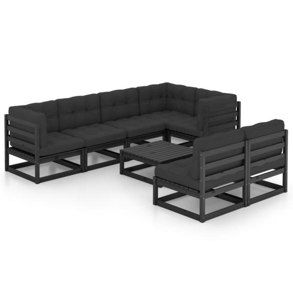 ARDEBO.de - 8-tlg. Garten-Lounge-Set mit Kissen Massivholz Kiefer