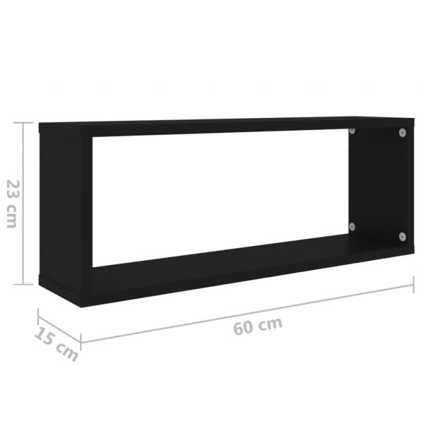 Würfelregale 6 Stk. Schwarz 60x15x23 cm Holzwerkstoff