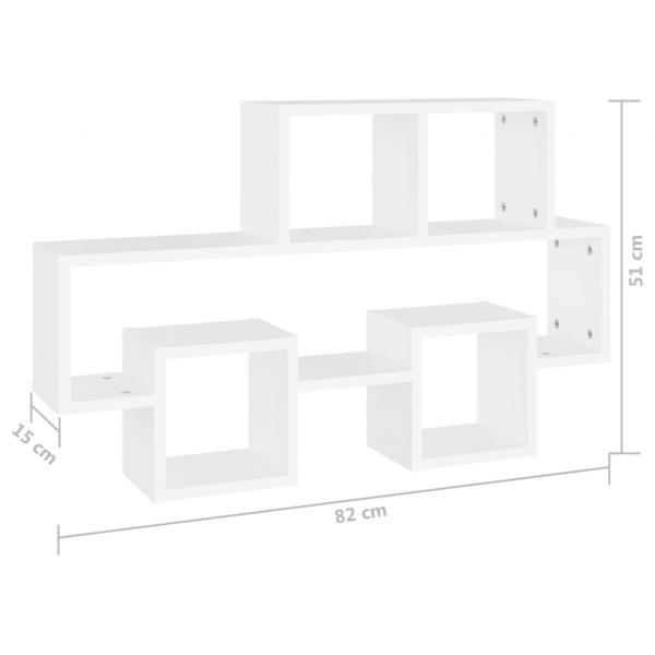 Wandregal in Autoform Weiß 82x15x51 cm Holzwerkstoff