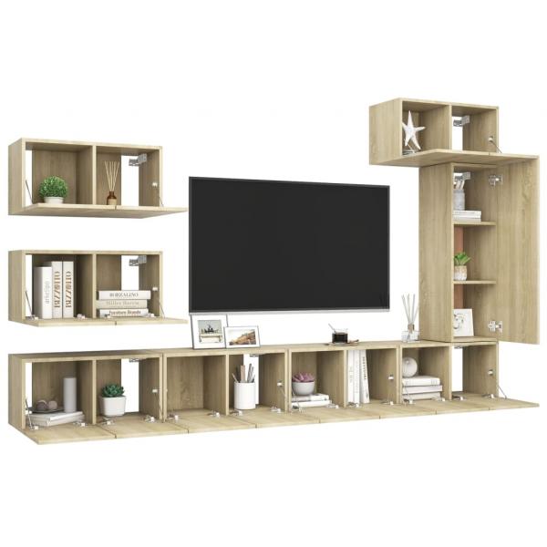 8-tlg. TV-Schrank-Set Sonoma-Eiche Holzwerkstoff