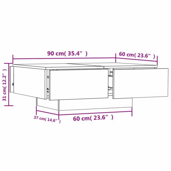 Couchtisch Sonoma-Eiche 90x60x31 cm Holzwerkstoff