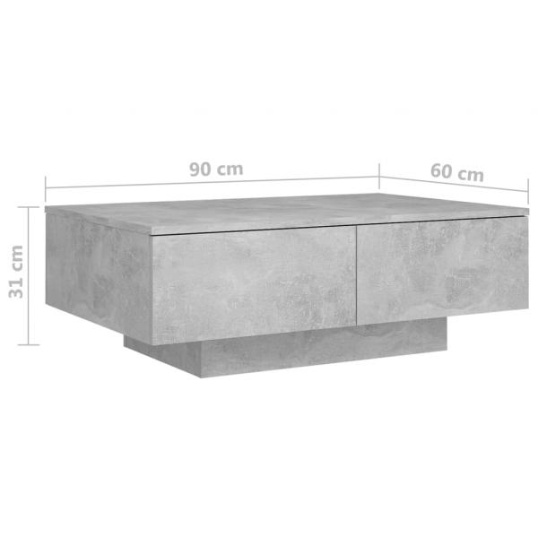 Couchtisch Betongrau 90x60x31 cm Holzwerkstoff