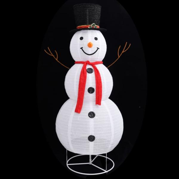 LED-Schneemann Weihnachtsfigur Luxus-Stoff 180 cm