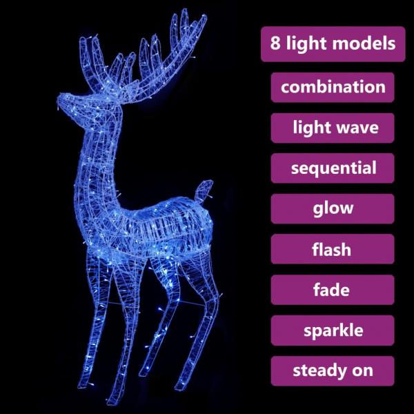 LED-Rentier XXL Acryl Weihnachtsdeko 250 LED 180 cm Blau