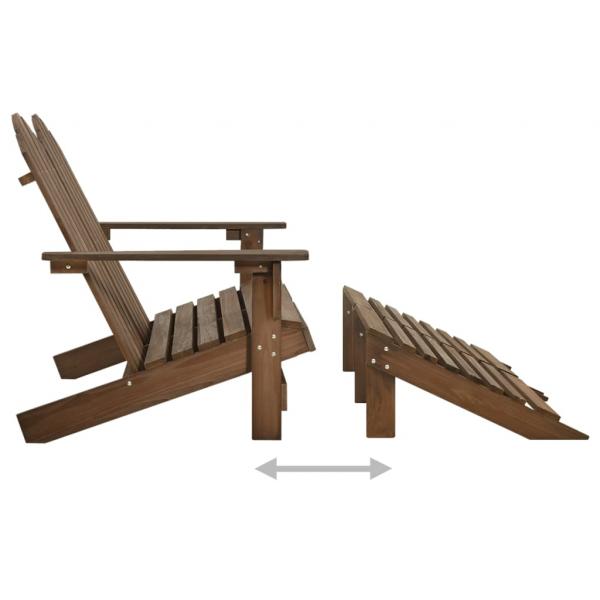 Adirondack-Gartenbank 2-Sitzer mit Fußteil Tannenholz Braun