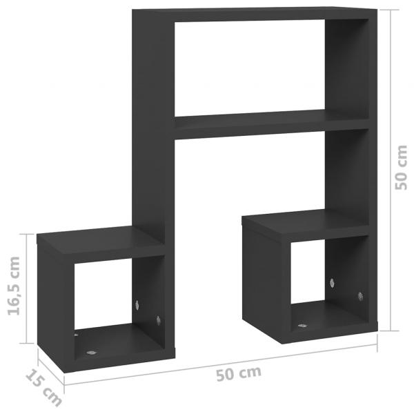 Wandregale 2 Stk. Grau 50x15x50 cm Holzwerkstoff