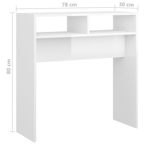 Konsolentisch Hochglanz-Weiß 78x30x80 cm Holzwerkstoff