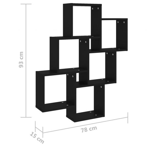 Würfelregal Schwarz 78x15x93 cm Holzwerkstoff