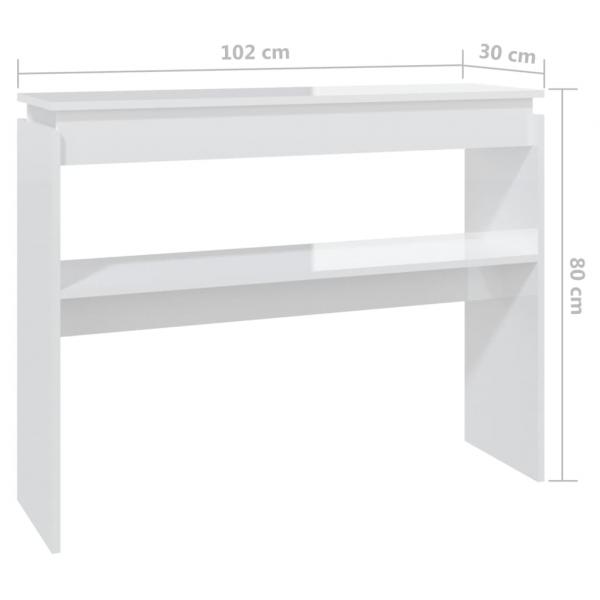 Konsolentisch Hochglanz-Weiß 102x30x80 cm Holzwerkstoff