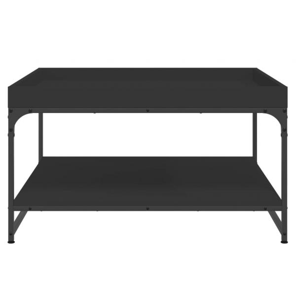 Couchtisch Schwarz 80x80x45 cm Holzwerkstoff und Eisen