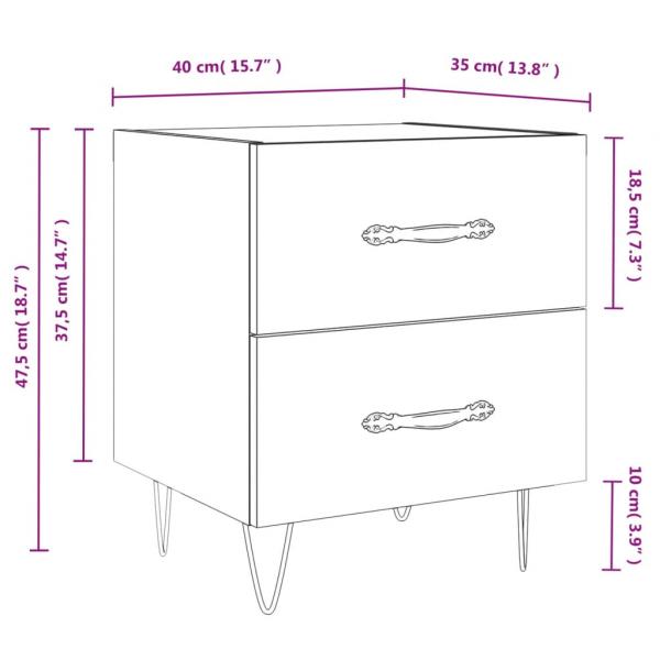 Nachttisch Braune Eiche 40x35x47,5 cm Holzwerkstoff