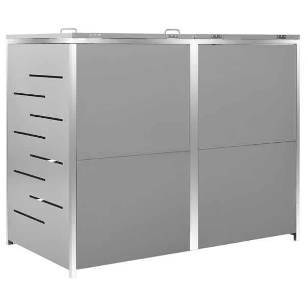 Mülltonnenbox für 2 Tonnen 138x77,5x115,5 cm Edelstahl