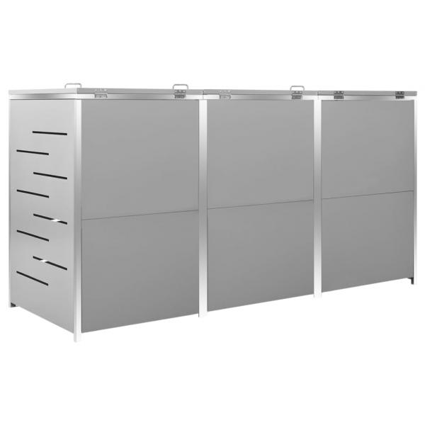 Mülltonnenbox für 3 Tonnen 207x77,5x115 cm Edelstahl