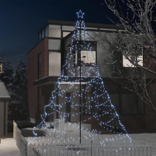 ARDEBO.de - LED-Weihnachtsbaum mit Metallstange 1400 LEDs Kaltweiß 5 m