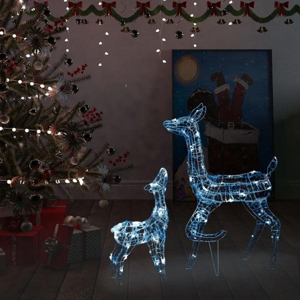 ARDEBO.de - LED-Rentier-Familie Weihnachtsdeko Acryl 160 LED Kaltweiß