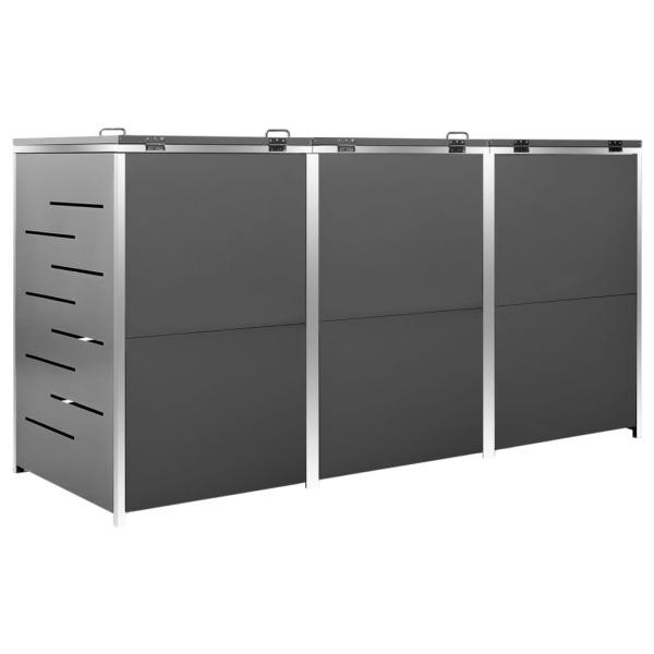 Mülltonnenbox für 3 Tonnen 207x77,5x115 cm Edelstahl