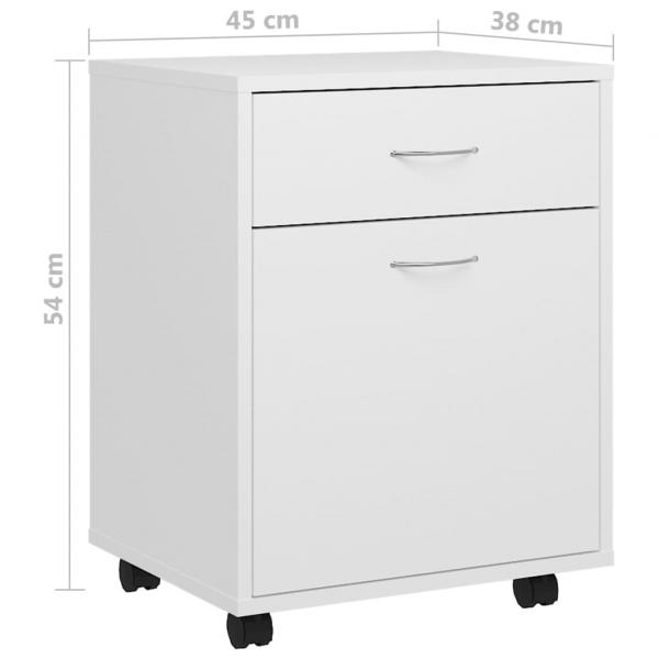 Rollschrank Weiß 45x38x54 cm Holzwerkstoff