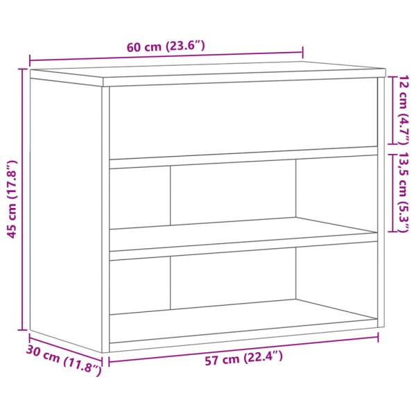 Schuhbank Hochglanz-Weiß 60x30x45 cm Holzwerkstoff