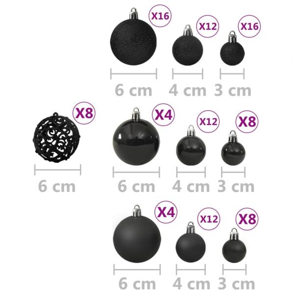 100-tlg. Weihnachtskugel-Set Schwarz