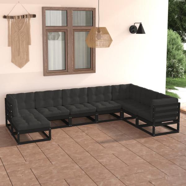 ARDEBO.de - 8-tlg. Garten-Lounge-Set mit Kissen Massivholz Kiefer