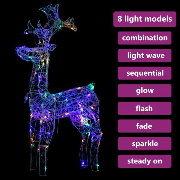 LED-Rentier Weihnachtsdeko 90 LEDs 60x16x100 cm Acryl