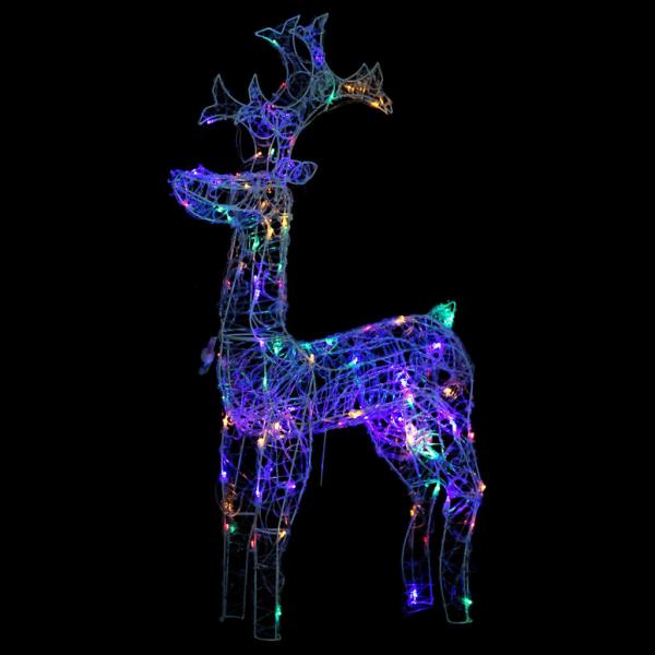 LED-Rentier Weihnachtsdeko 90 LEDs 60x16x100 cm Acryl