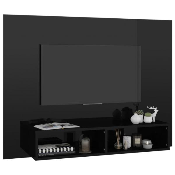 TV-Wandschrank Hochglanz-Schwarz 120x23,5x90 cm Holzwerkstoff