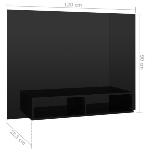 TV-Wandschrank Hochglanz-Schwarz 120x23,5x90 cm Holzwerkstoff