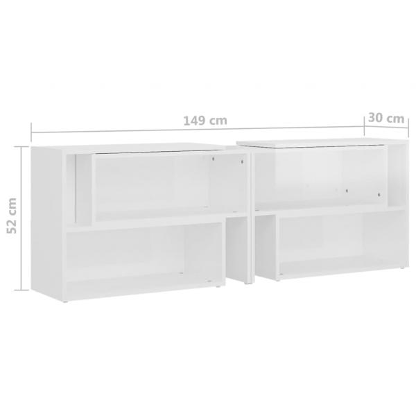 TV-Schrank Hochglanz-Weiß 149x30x52 cm Holzwerkstoff