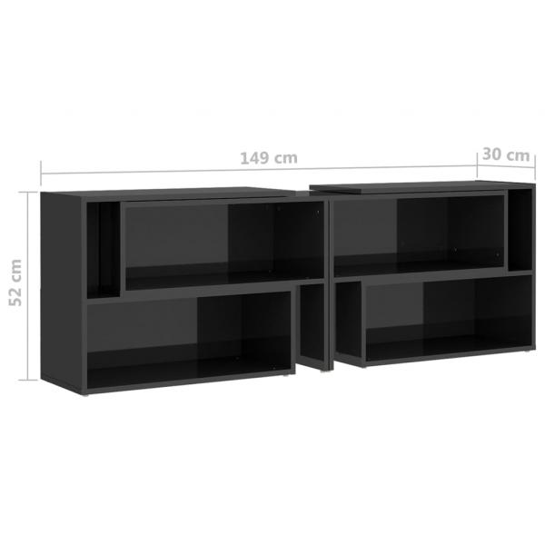 TV-Schrank Hochglanz-Grau 149x30x52 cm Holzwerkstoff