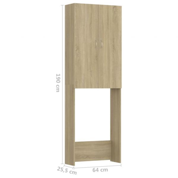 Waschmaschinenschrank Sonoma-Eiche 64x25,5x190 cm