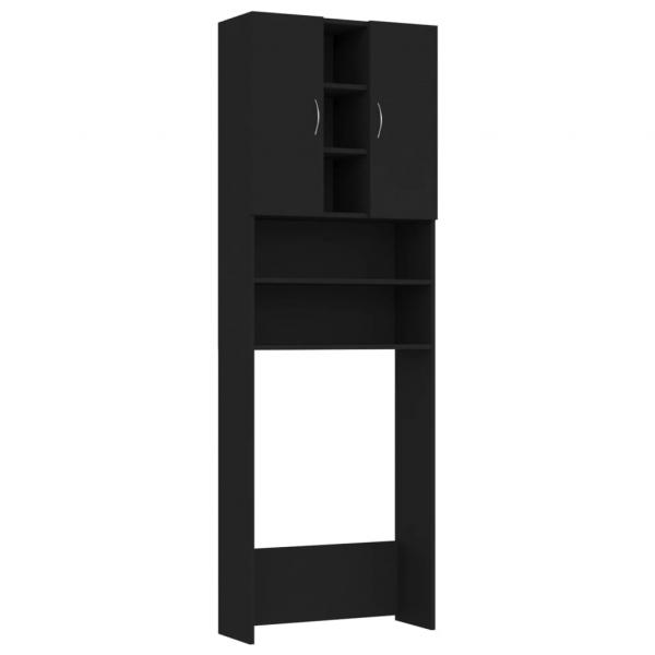 Waschmaschinenschrank Schwarz 64x25,5x190 cm