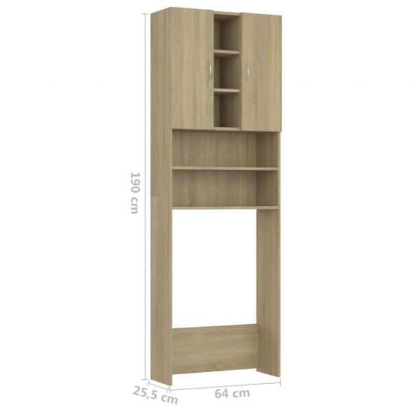 Waschmaschinenschrank Sonoma-Eiche 64x25,5x190 cm