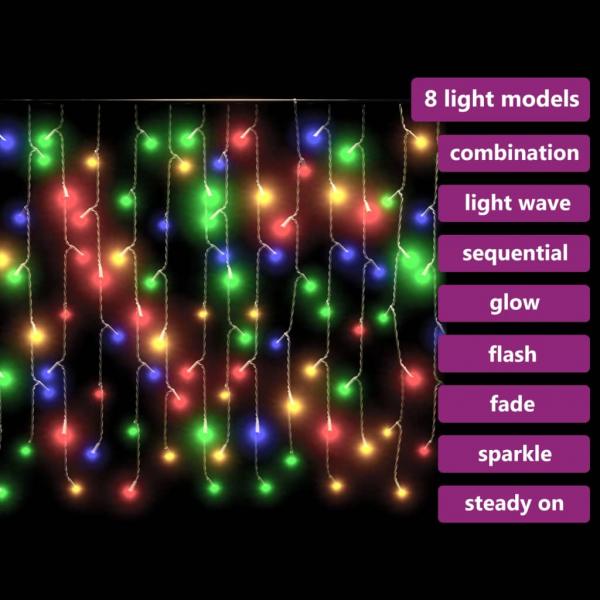 Lichtervorhang LED Eiszapfen 10 m 400 LED Bunt 8 Funktionen