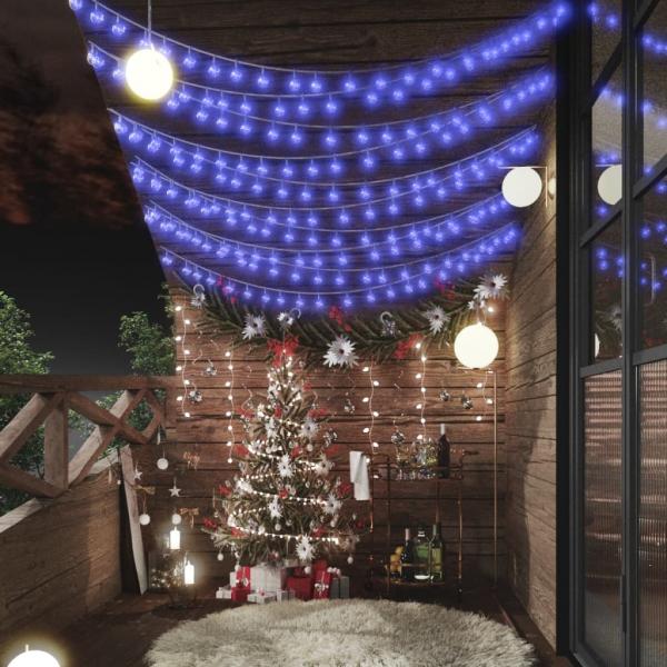 ARDEBO.de - Lichterkette Kugeln 20 m 200 LED Blau 8 Funktionen