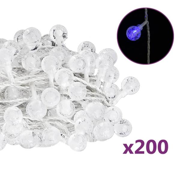 Lichterkette Kugeln 20 m 200 LED Blau 8 Funktionen