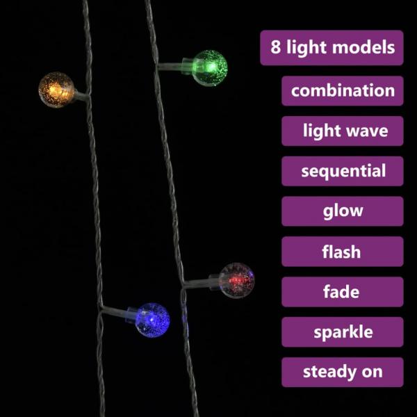 Lichterkette Kugeln 20 m 200 LED Mehrfarbig 8 Funktionen