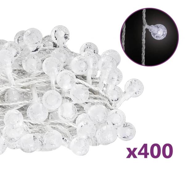 Lichterkette Kugeln 40 m 400 LED Kaltweiß 8 Funktionen