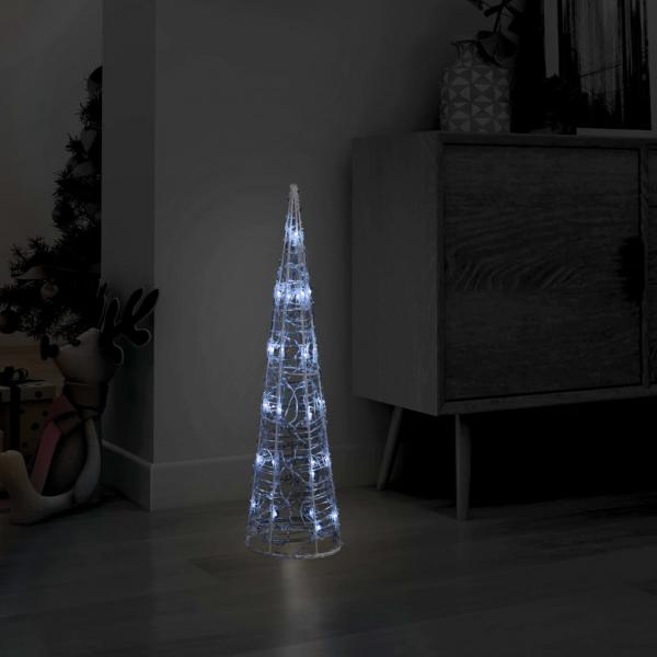 ARDEBO.de - LED-Kegel Acryl Weihnachtsdeko Pyramide Kaltweiß 60 cm