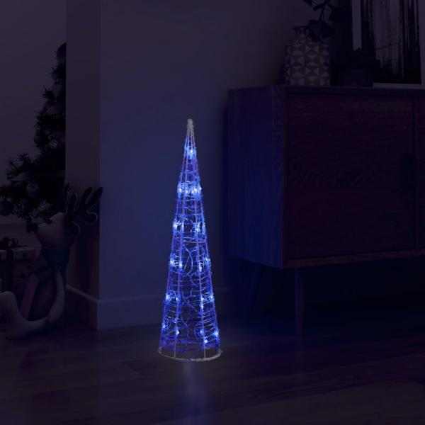 ARDEBO.de - LED-Kegel Acryl Weihnachtsdeko Pyramide Blau 60 cm