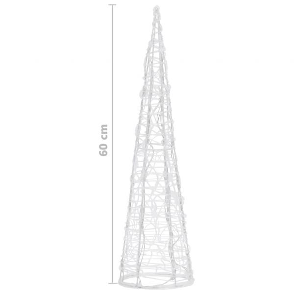 LED-Kegel Acryl Weihnachtsdeko Pyramide Bunt 60 cm