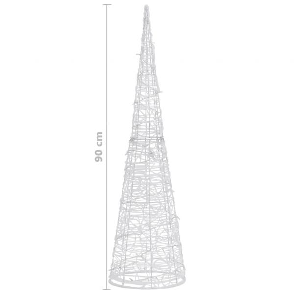 LED-Kegel Acryl Weihnachtsdeko Pyramide Kaltweiß 90 cm