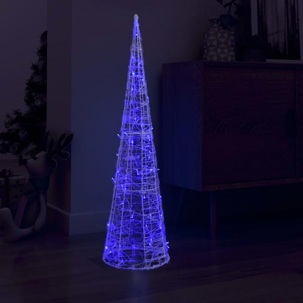 ARDEBO.de - LED-Kegel Acryl Weihnachtsdeko Pyramide Blau 120 cm